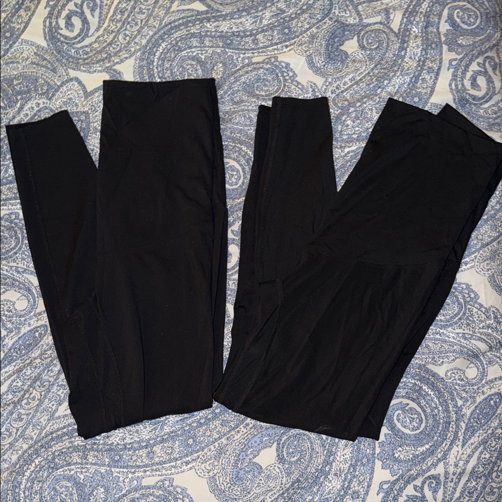 Black High-Waist Leggings — Unbranded